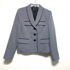 Kasper Blue & Black Button Up Work Career Blazer Long Sleeves size 8